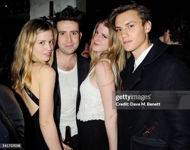 Georgia May Jagger, Nick Grimshaw, Gillian Orr and Josh McLellan attend a private dinner celebrating the Spring/Summer issue of Another Man magazine...