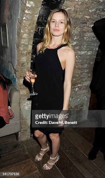 Georgia May Jagger attends a private dinner celebrating the Spring/Summer issue of Another Man magazine and the UK launch of BLK DNM at Browns Focus...