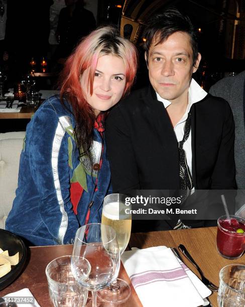 Alison Mosshart and Jamie Hince of The Kills attend a private dinner celebrating the Spring/Summer issue of Another Man magazine and the UK launch of...