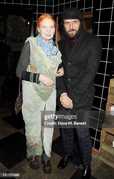 Dame Vivienne Westwood and Andreas Kronthaler attends a private dinner celebrating the Spring/Summer issue of Another Man magazine and the UK launch...