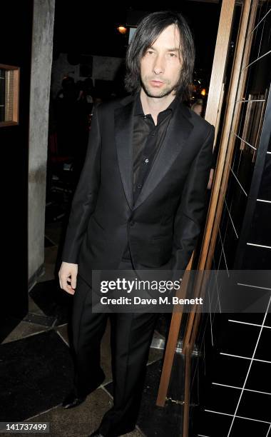 Bobby Gillespie attends a private dinner celebrating the Spring/Summer issue of Another Man magazine and the UK launch of BLK DNM at Browns Focus...