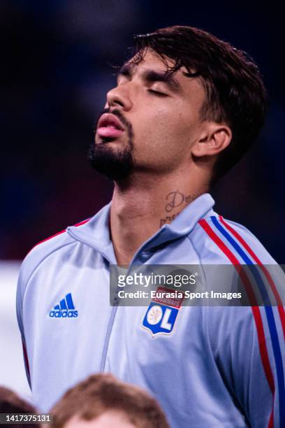 Lucas Paquetá of Lyon getting into the field during the Ligue 1 Uber Eats match between Olympique Lyonnais and ESTAC Troyes at Groupama Stadium on...