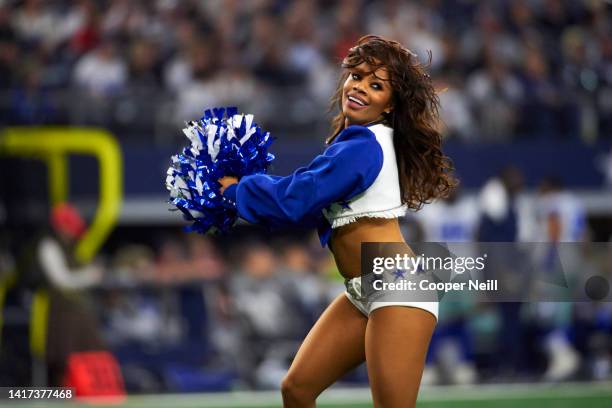 The Dallas Cowboys Cheerleaders perform during an NFL football game against the Buffalo Bills in Arlington, Texas, Thursday, Nov. 28, 2019.