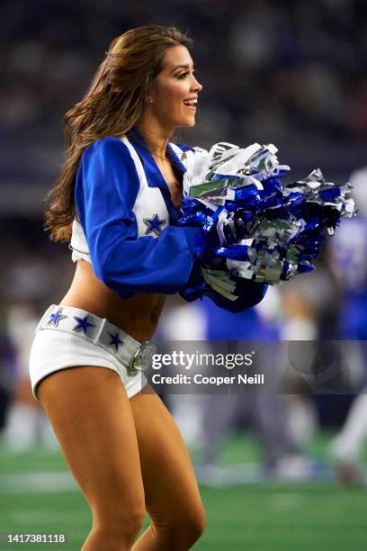 The Dallas Cowboys Cheerleaders perform during an NFL football game against the Buffalo Bills in Arlington, Texas, Thursday, Nov. 28, 2019.
