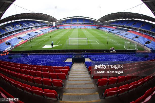 General view of inside the stadium prior to the Carabao Cup Second Round match between Bolton Wanderers and Aston Villa at University of Bolton...