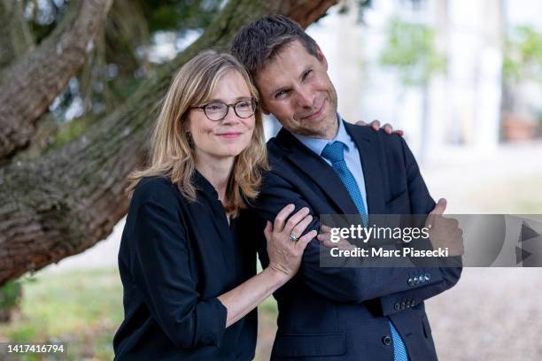 Director Lionel Baier and actress Isabelle Carre attend the 15th Angouleme French-Speaking Film Festival - Day One on August 23, 2022 in Angouleme,...