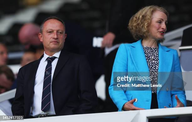 David Clowes, owner of Derby County looks on during the Carabao Cup Second Round match between Derby County and West Bromwich Albion at Pride Park...