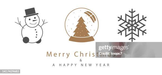 weihnachten-vektor-illustration - snow globe stock-grafiken, -clipart, -cartoons und -symbole