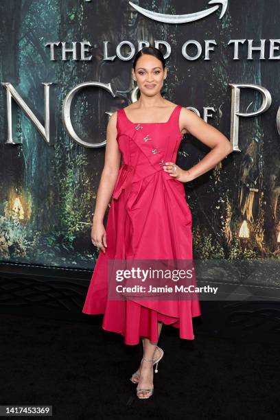 Cynthia Addai-Robinson attends "The Lord Of The Rings: The Rings Of Power" New York Screening at Lincoln Center on August 23, 2022 in New York City.