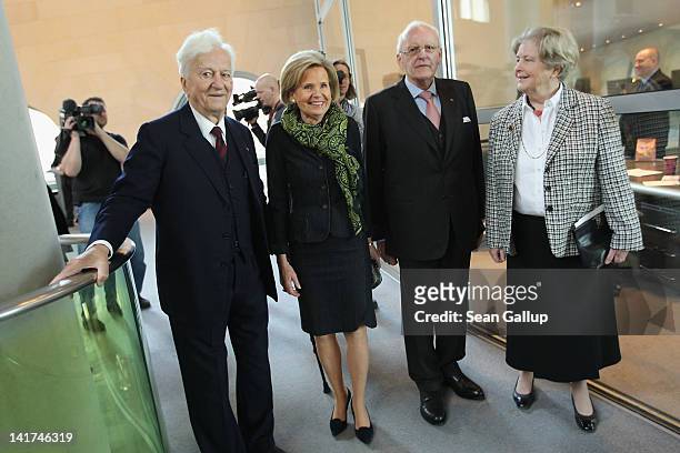Former German President Richard von Weizsaecker, Baroness Alexandra von Berlichingen, former German President Roman Herzog and Marianne von...