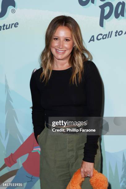 Ashley Tisdale attends Great Wolf Lodge's “The Great Wolf Pack: A Call to Adventure” red carpet event at Great Wolf Lodge on August 23, 2022 in...