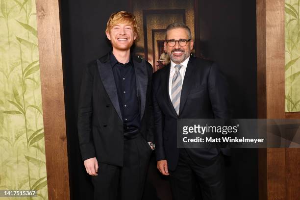 Domhnall Gleeson and Steve Carell attend FX's "The Patient" Season 1 Premiere at NeueHouse Los Angeles on August 23, 2022 in Hollywood, California.