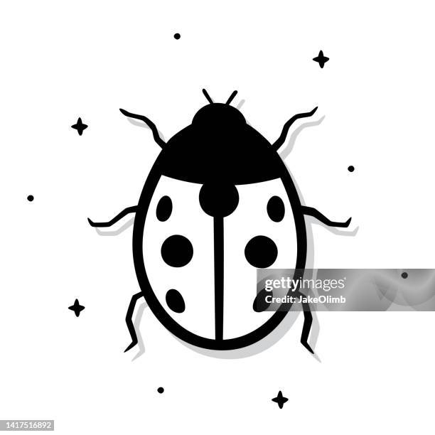 ladybug doodle 5 - ladybug stock illustrations