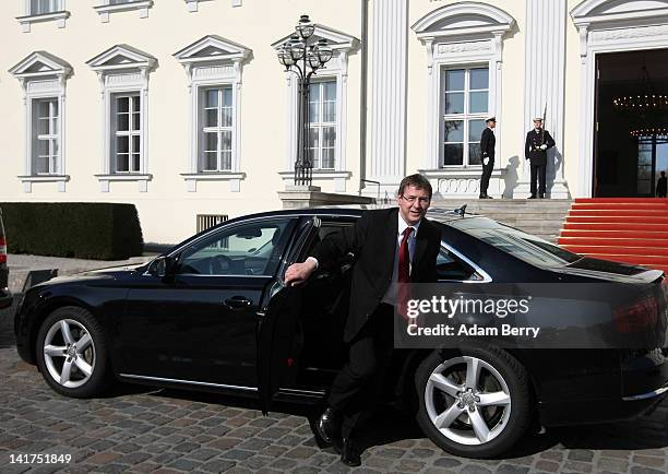 David Gill, the newly-appointed head of the Federal Presidential Office , arrives at Bellevue presidential palace after Joachim Gauck, newly-elected...