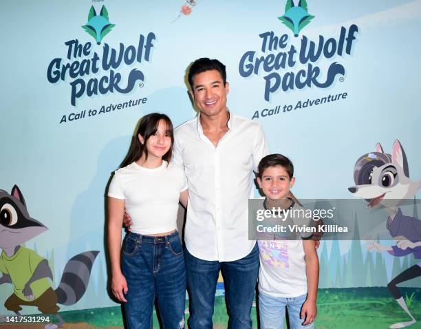 Gia Lopez, Mario Lopez and Dominic Lopez attend the global premiere screening of Great Wolf Entertainment’s “The Great Wolf Pack: A Call to...