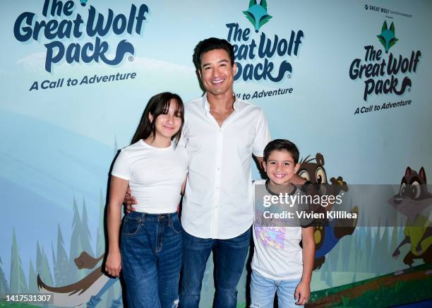 Gia Lopez, Mario Lopez and Dominic Lopez attend the global premiere screening of Great Wolf Entertainment’s “The Great Wolf Pack: A Call to...