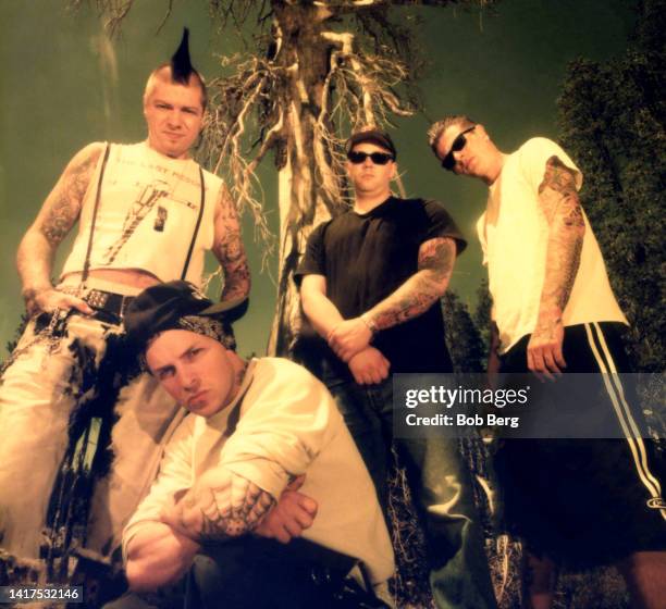 Guitarist/vocalist Lars Frederiksen, guitarist/vocalist Tim Armstrong, drummer Brett Reed and bassist/vocalist Matt Freeman, of the American punk...