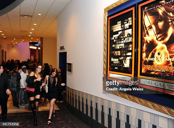 General view at "The Hunger Games" opening night midnight showing at Regal 14 at LA Live Downtown on March 22, 2012 in Los Angeles, California.