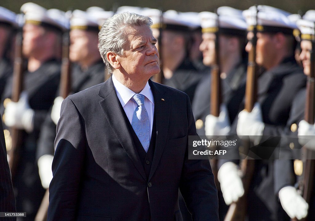 German new president Joachim Gauck revie