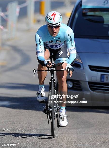 Gerald Ciolek of Omega Pharma Quickstep Team during the stage seven of the 2012 Tirreno-Adriatico on March 13, 2012 in San Benedetto del Tronto,...
