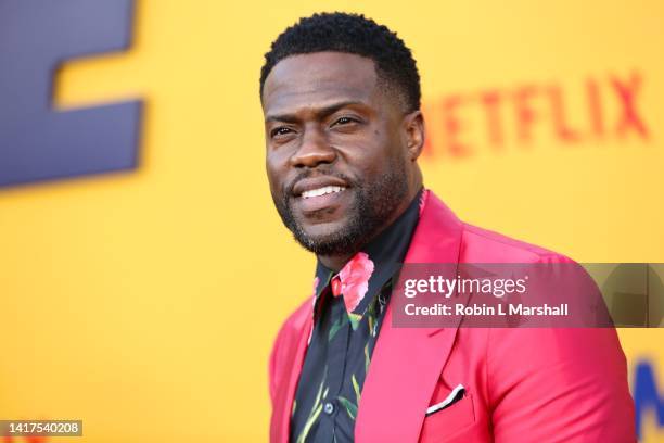 Comedian Kevin Hart attends the Los Angeles Premiere of Netflix's "Me Time" at Regency Village Theatre on August 23, 2022 in Los Angeles, California.