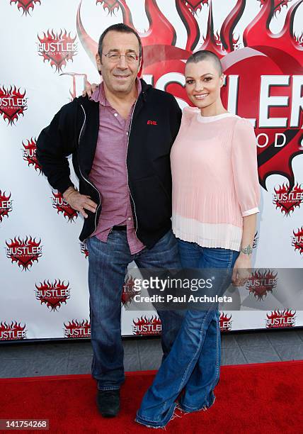 Adult Film Directors John Stagliano and Belladonna attend the Hustler Hollywood Walk Of Fame induction ceremony at Hustler Hollywood on March 22,...