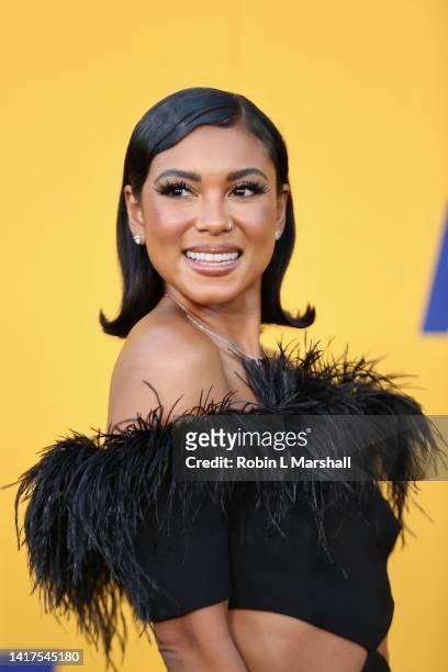 Eniko Parrish attends the Los Angeles Premiere of Netflix's "Me Time" at Regency Village Theatre on August 23, 2022 in Los Angeles, California.