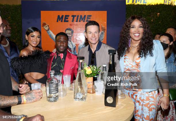 Eniko Parrish, Kevin Hart, Mark Wahlberg, and Kym Whitley attend the Netflix 'ME TIME' Premiere at Regency Village Theatre on August 23, 2022 in Los...