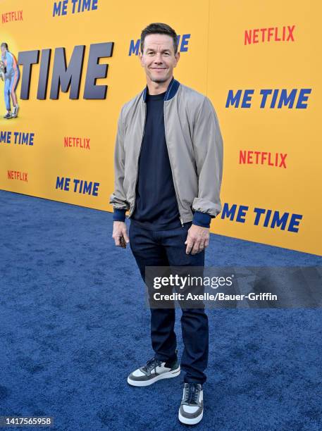 Mark Wahlberg attends the Los Angeles Premiere of Netflix's "Me Time" at Regency Village Theatre on August 23, 2022 in Los Angeles, California.