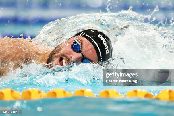 Kyle Chalmers competes in the Men's 200m Freestyle Final during the 2022 Australian Short Course Championships at Sydney Olympic Park Aquatic Centre...