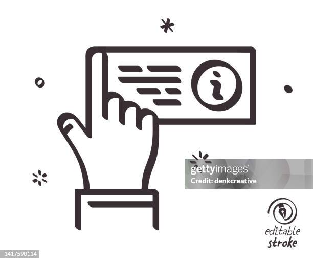playful line illustration for information desk staff - system admin stock illustrations
