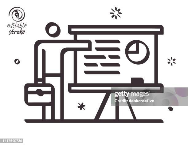 playful line illustration for education reform - students interactive whiteboard stock illustrations