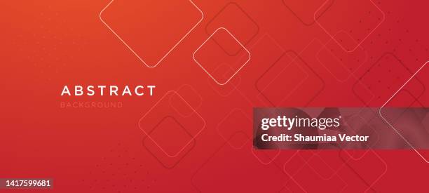 abstract red gradient geometric square shape background. modern futuristic background - header stock illustrations