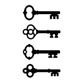 Ornate skeleton key vector icon