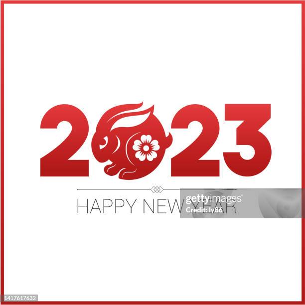 stockillustraties, clipart, cartoons en iconen met new year 2023, year of the rabbit - chinese new year
