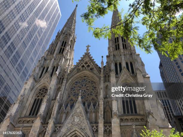 saint patrick’s cathedral, new york city - saint patricks cathedral new york city - fotografias e filmes do acervo