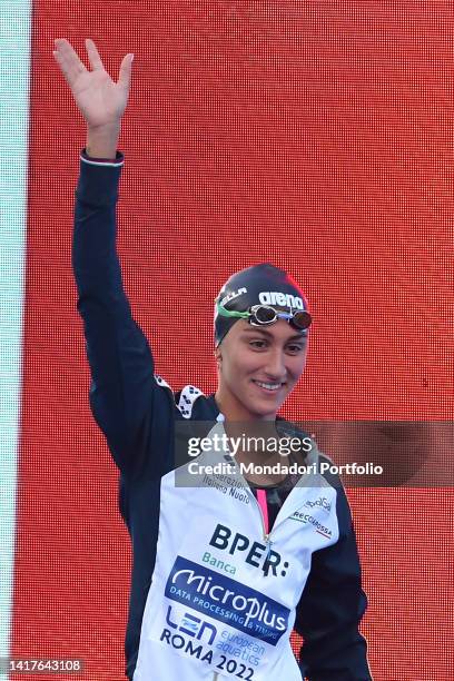 Simona Quadarella of Italy vince la medaglia doro during the European Aquatics Championships at Foro Italico. Rome , August 11th-21st, 2022