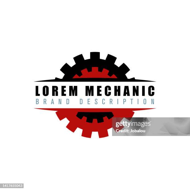 ilustraciones, imágenes clip art, dibujos animados e iconos de stock de símbolo de marca de la empresa industrial mecánica - trabajador manual