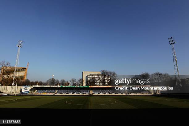 General view of the stadion and the Robin van Persie tribune or stand on the right of the frame prior to the Eredivisie match between SC Excelsior...