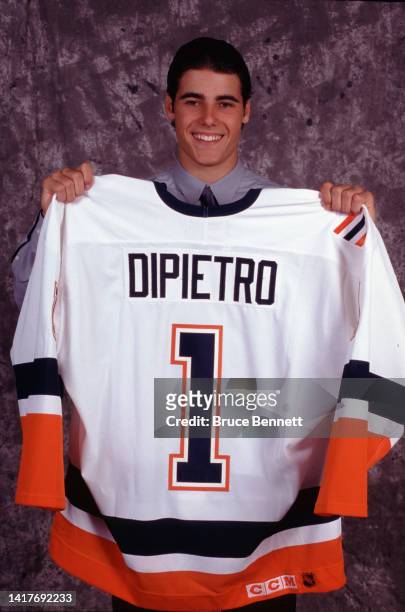 Rick DiPietro gets selected at the NHL draft by the New York Islanders circa 1980 in Uniondale, New York.