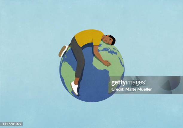 man sleeping on top of globe - world war one stock-grafiken, -clipart, -cartoons und -symbole