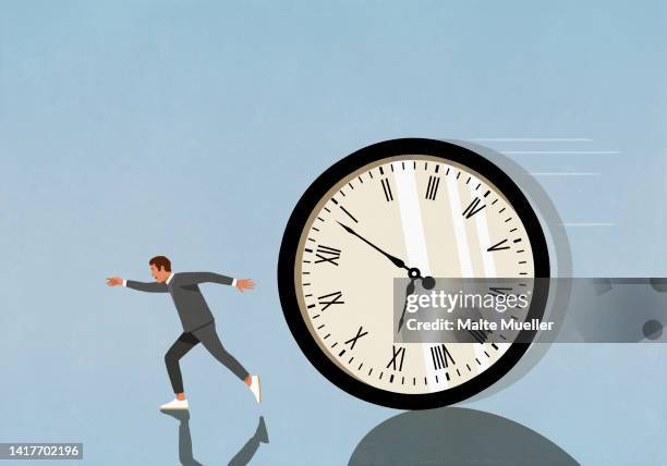 Clock Chasing 12,464 Clock Running Icon High Res Illustrations - Getty Images