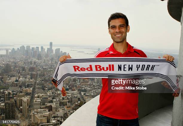 Rafa Marquez of the New York Red Bulls poses for a photo at the Empire State Building on March 23, 2012 in New York City.