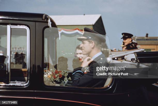 Queen Elizabeth II and Prince Philip in Northern Ireland during the Coronation Tour, July 1953. Original Publication : Picture Post - 6716 - The...