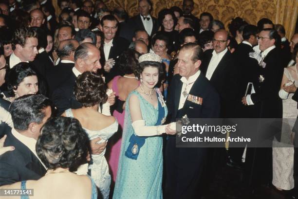 Queen Elizabeth II and Prince Philip, dancing at a state ball at the palace in Valletta during a Commonwealth Visit to Malta, 16th November 1967.