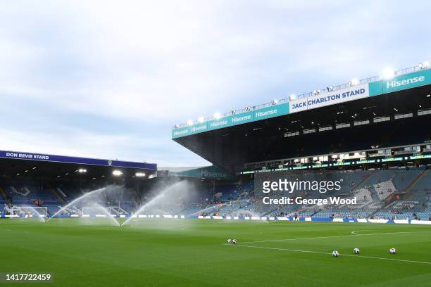 General view of the Jack Charlton Stand prior to the Carabao Cup Second Round match between Leeds United and Barnsley at Elland Road on August 24,...