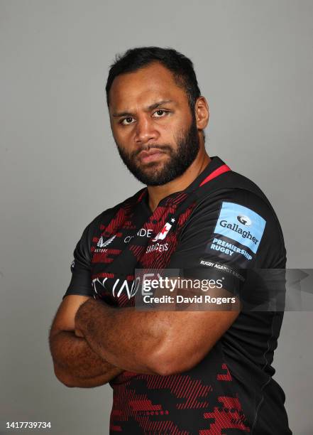 Billy Vunipola of Saracens poses for a portrait during the squad photocall for the 2022-2023 Gallagher Premiership Rugby season at the StoneX Stadium...