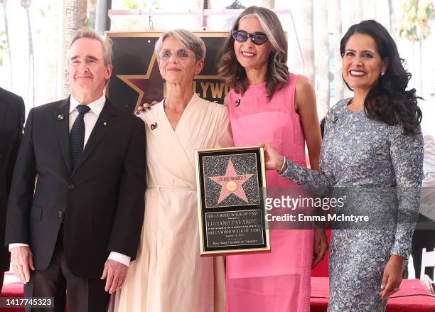 James Conlon, Cristina Pavarotti, Cinzia Salvioli and Lupita Sanchez Cornejo, Hollywood Chamber of Commerce Chair attend the ceremony posthumously...