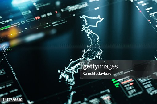 Japan Map Computer Digital Map Of Japan Infographics High-Res Stock Photo - Getty Images