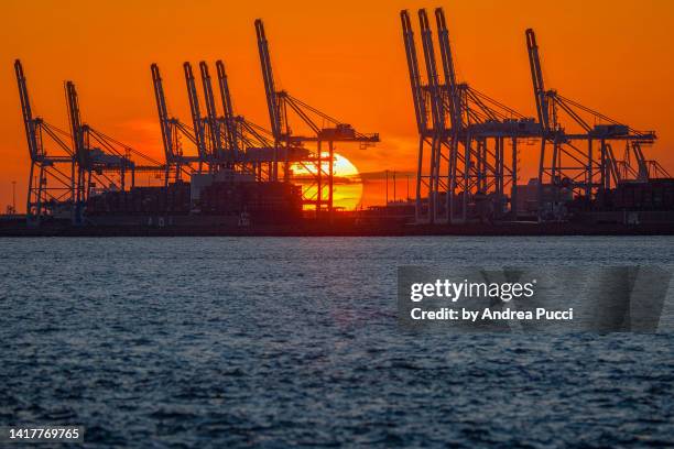 le havre port from honfleur, normandy, france - calvados fotografías e imágenes de stock